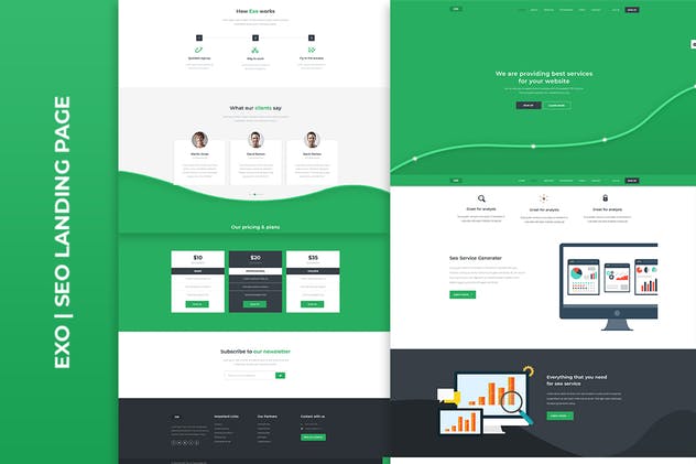 SEO网络营销服务HTML网站模板素材库精选 EXO | Seo Landing Page插图(2)