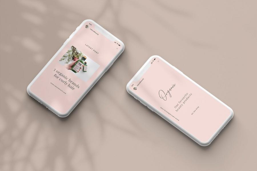 腮红色健康生活与美容社交模板素材库精选插图