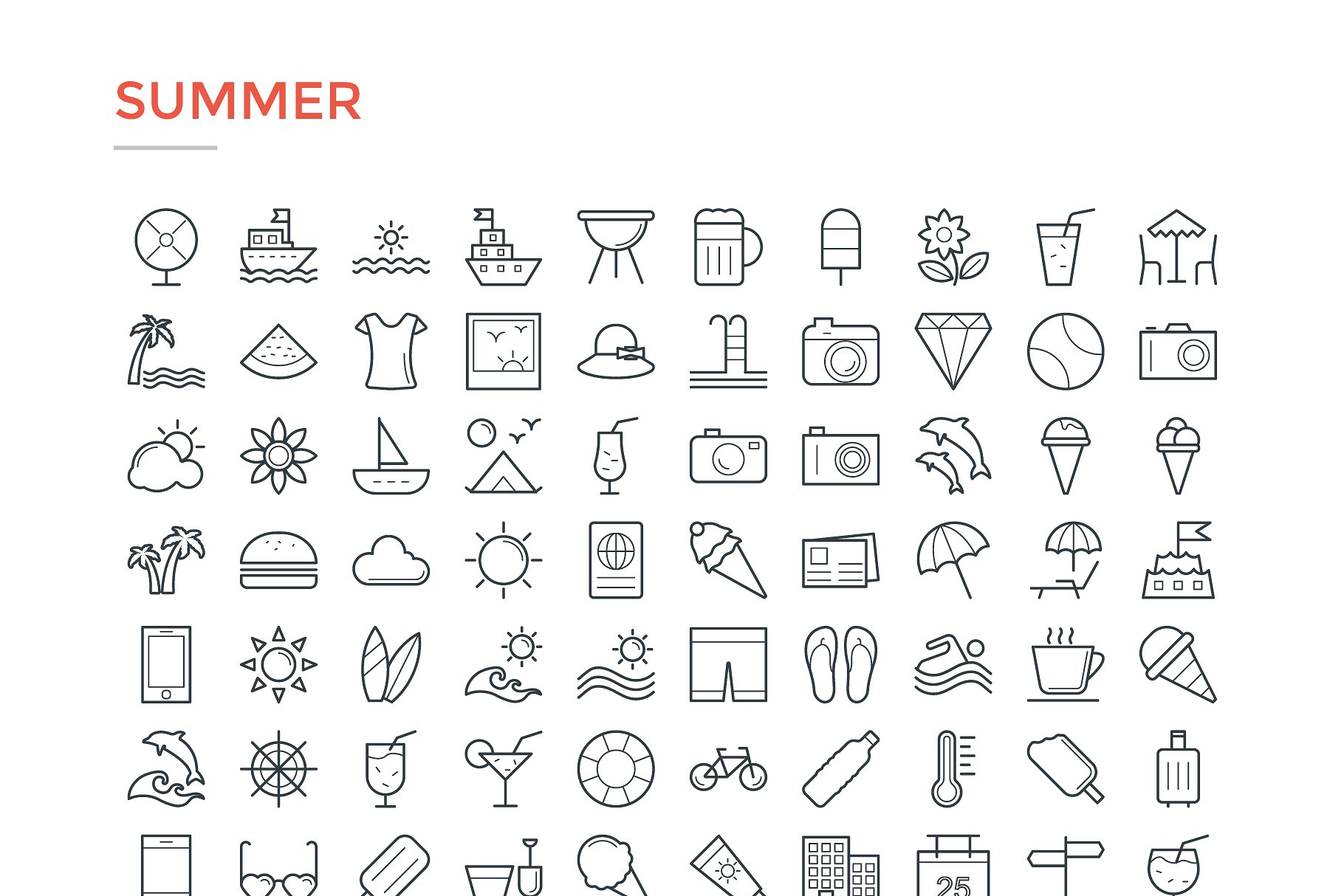 4800枚量贩式线条图标合集 4800 Line Icons Pack插图(14)