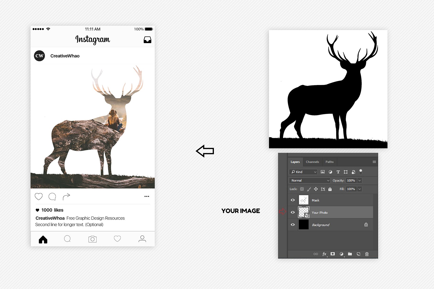100款Instagram社交贴图照片效果PSD智能对象图层 100 Instagram Masks PSD Templates插图(1)