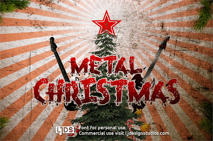 Metal Christmas Personal USE font插图
