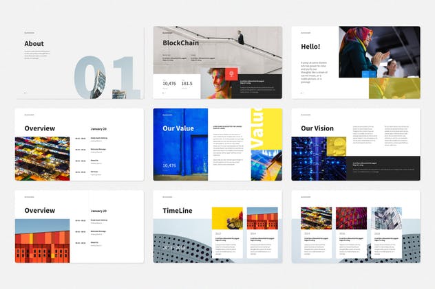 区块链加密货币投资主题PPT模板 BLOCKCHAIN Powerpoint Template插图(2)