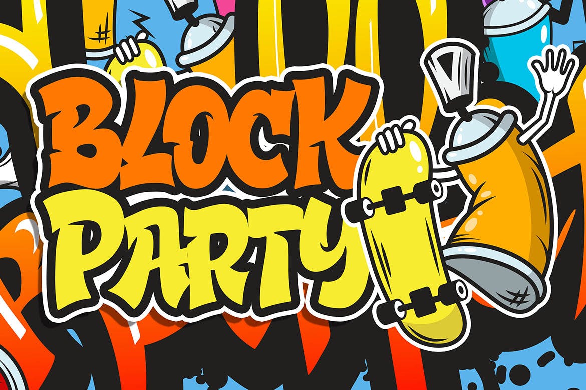 街头涂鸦艺术风格英文装饰字体素材库精选 Street Hustle – Graffiti Font插图(3)