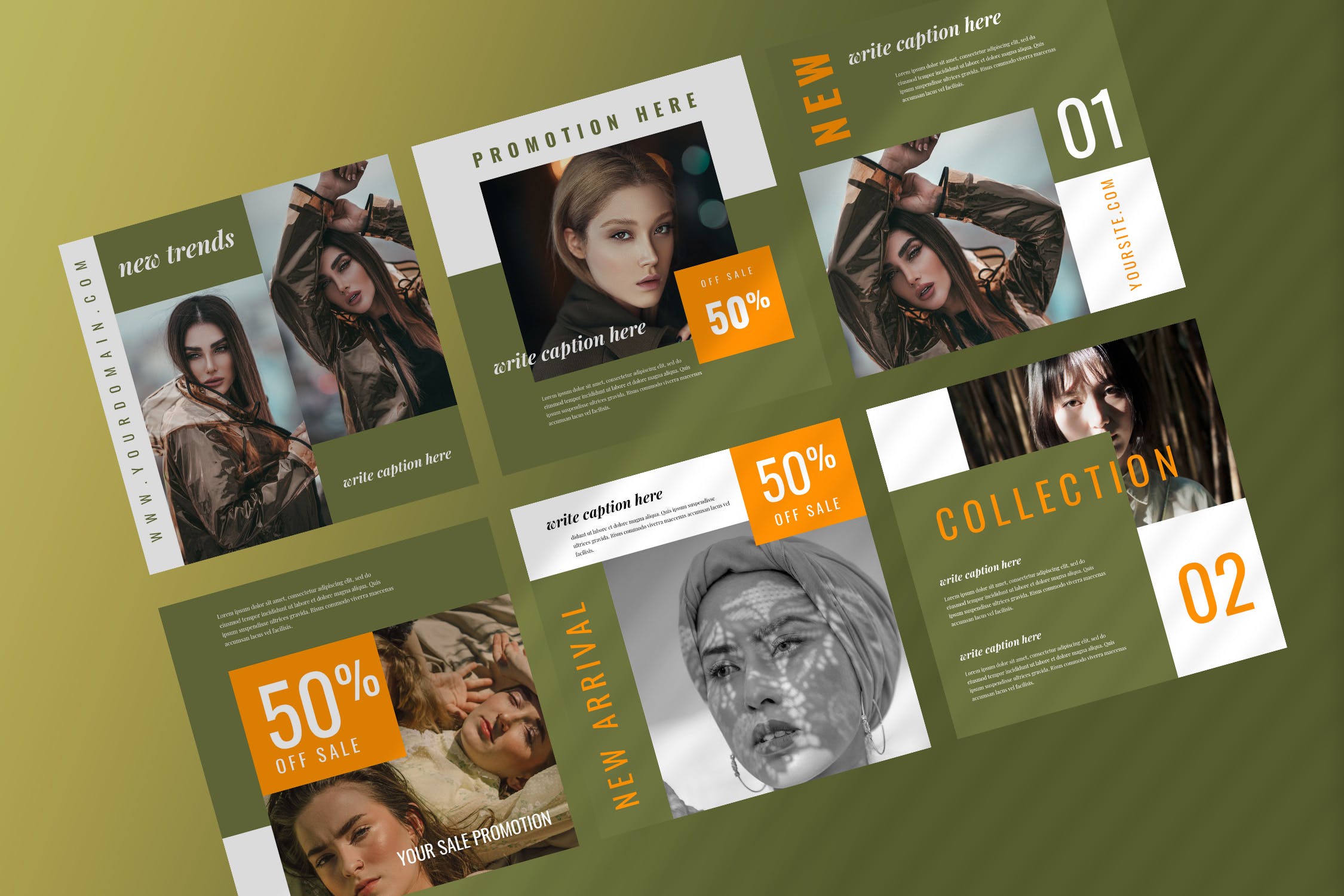 服装大牌社交自媒体广告设计模板素材库精选 Tweleve – Social Media Kit插图(2)