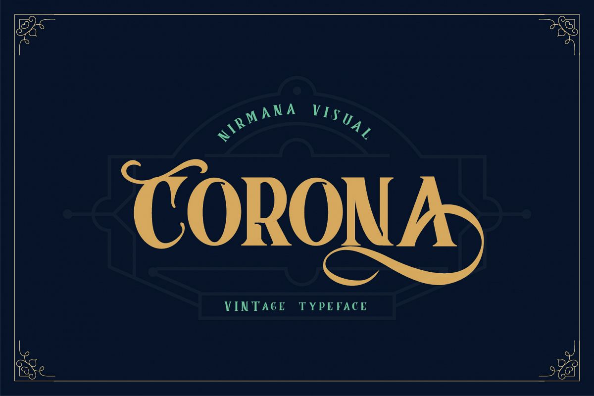 Corona Vintage Typeface Font插图