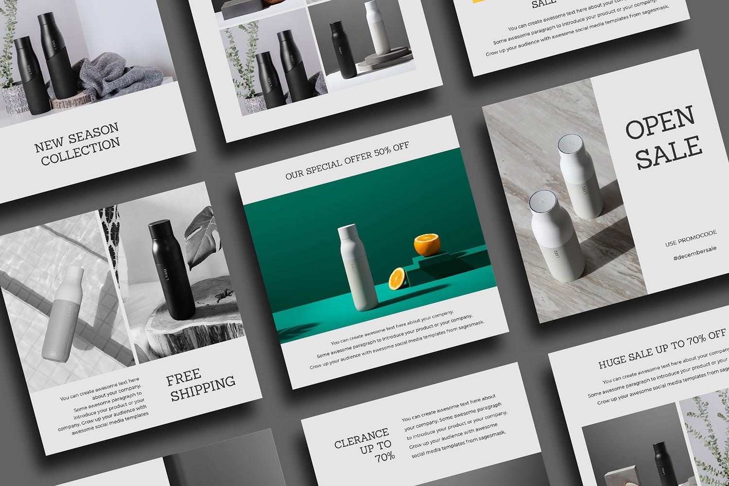 北欧风格社交媒体文章贴图设计模板素材库精选 Shake Social Media Post插图(1)