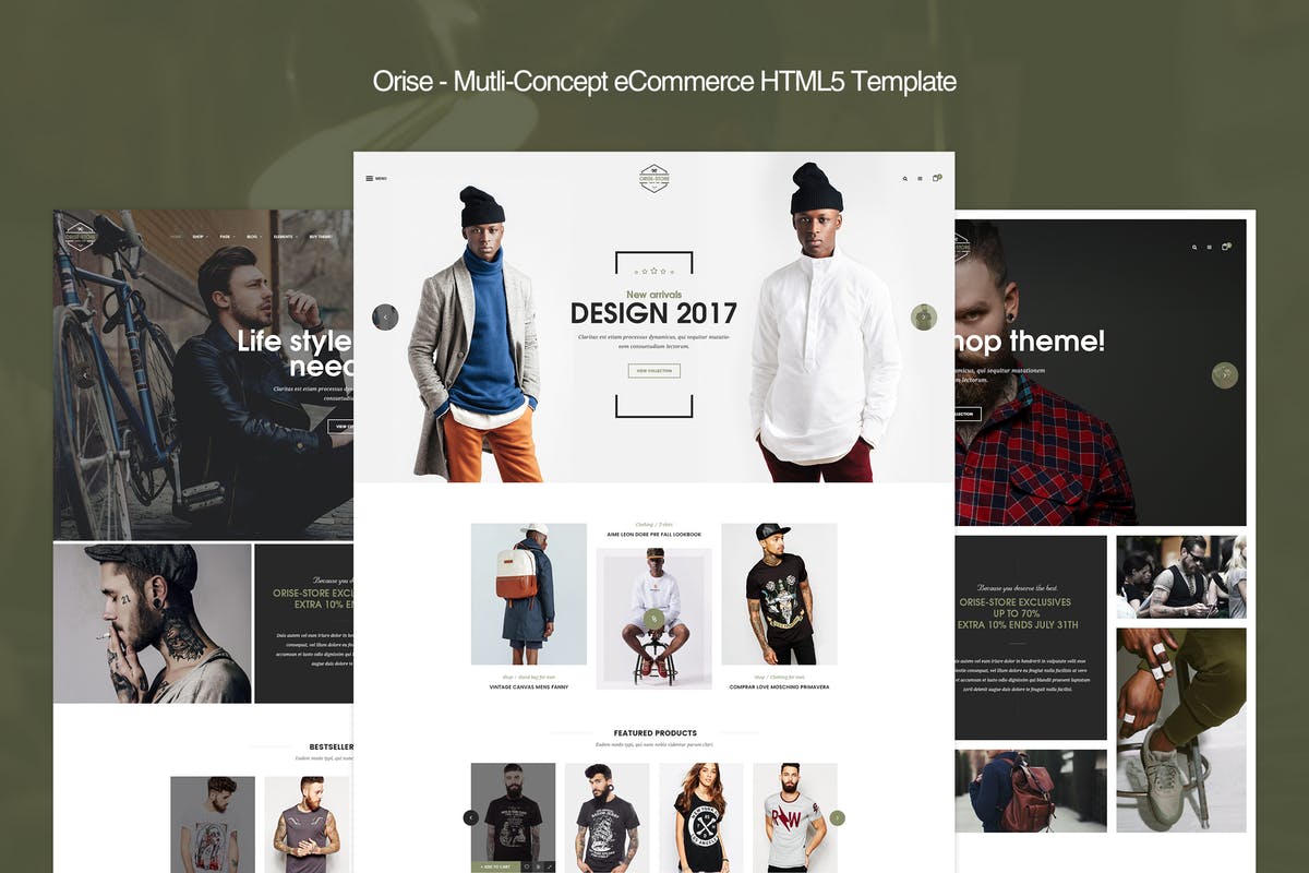 时装电子商务网站HTML模板素材库精选 Orise – Mutli-Concept eCommerce HTML5 Template插图