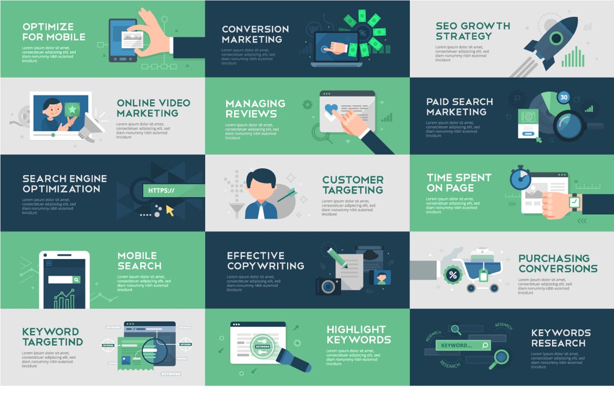 SEO数字营销主题Banner模板 SEO Marketing Banners插图