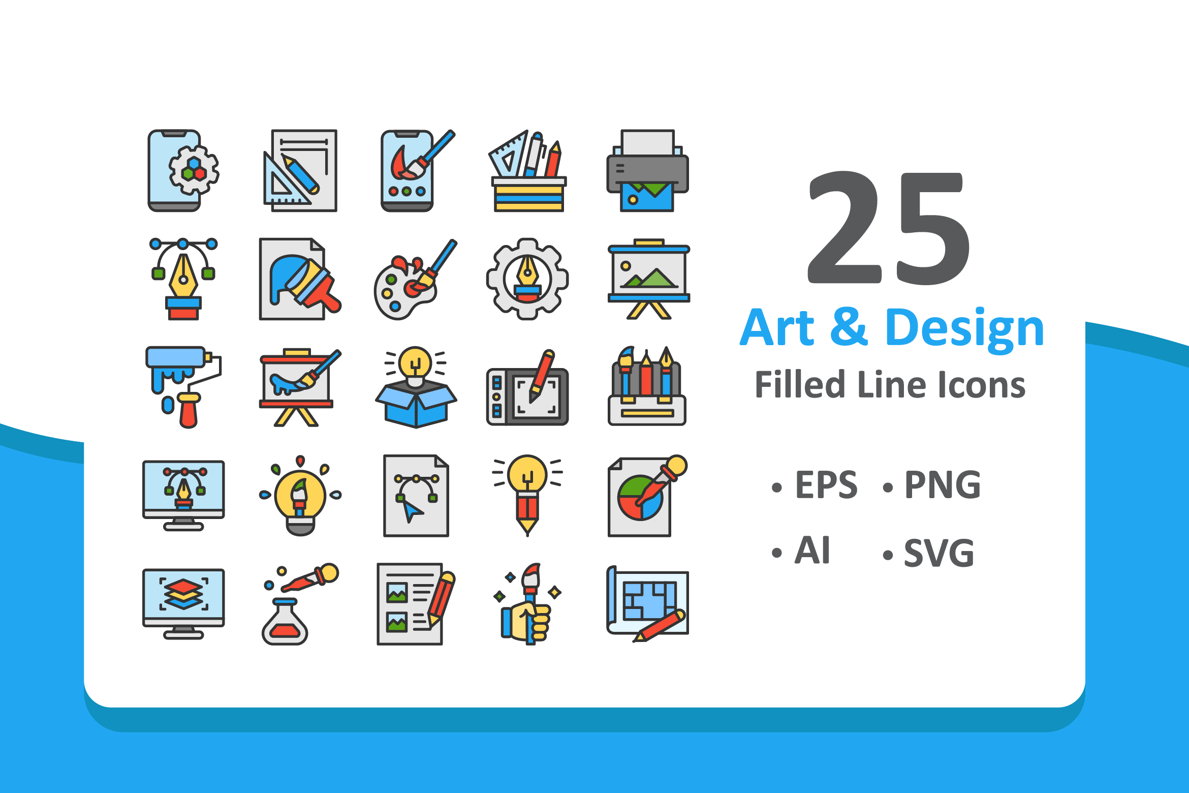 艺术设计主题线条填充素材库精选图标素材 Art and Design Icons – Filled Line插图