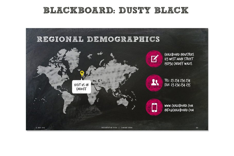 极力推荐：酷黑黑板背景 PPT 幻灯片模板 Chalkboard PPT Presentation Template插图(4)