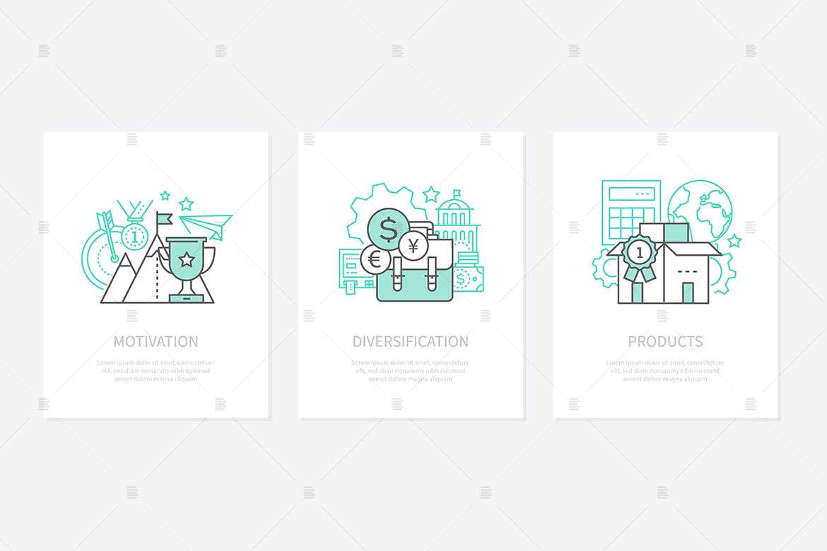 动机/目标设定矢量概念素材库精选图标素材 Motivation, goal setting concept icons set插图(1)