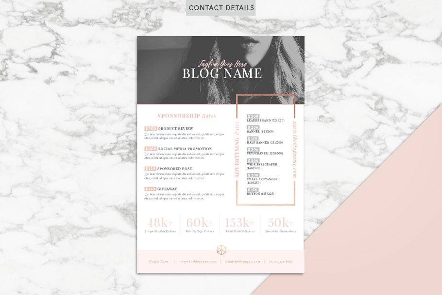 玫瑰金主题的博客媒体工具包 ROSE GOLD | Blog Media Kit插图(7)