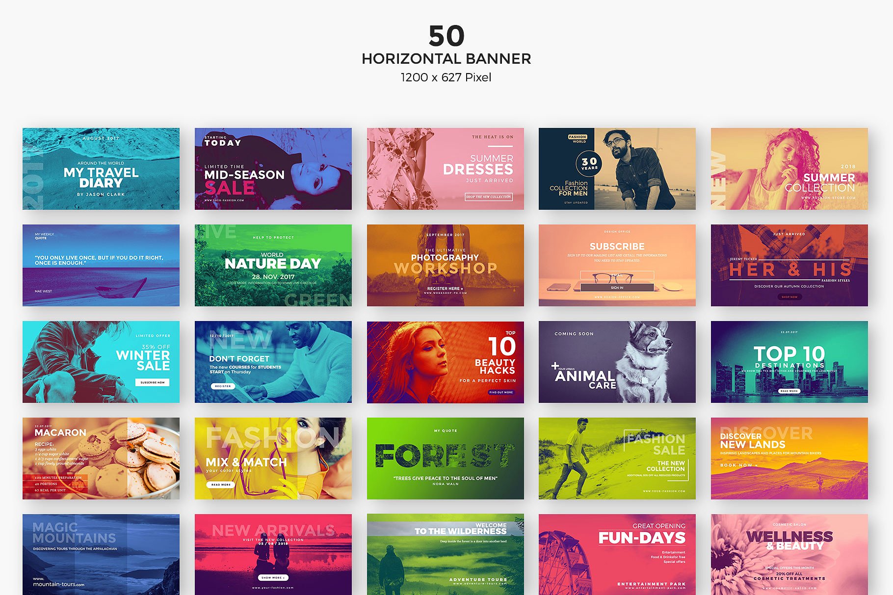 双色调社交媒体配图模板素材库精选 Duo Tone Social Media插图(3)