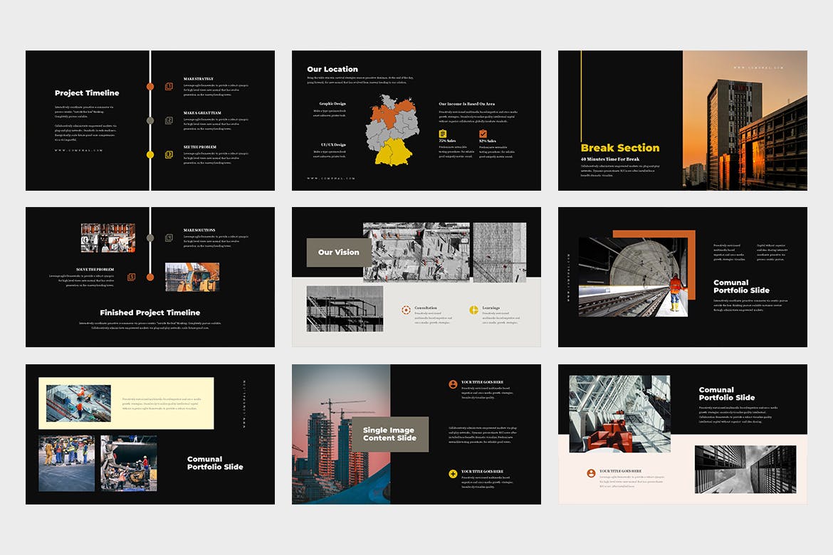 建筑与工程企业介绍/项目策划素材库精选PPT模板 Comunal : Construction & Engineering Powerpoint插图(2)