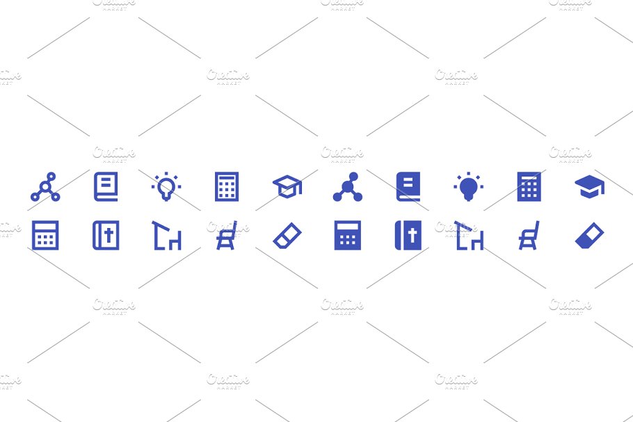 材料教育与学校图标 Material Education and School Icons插图(4)