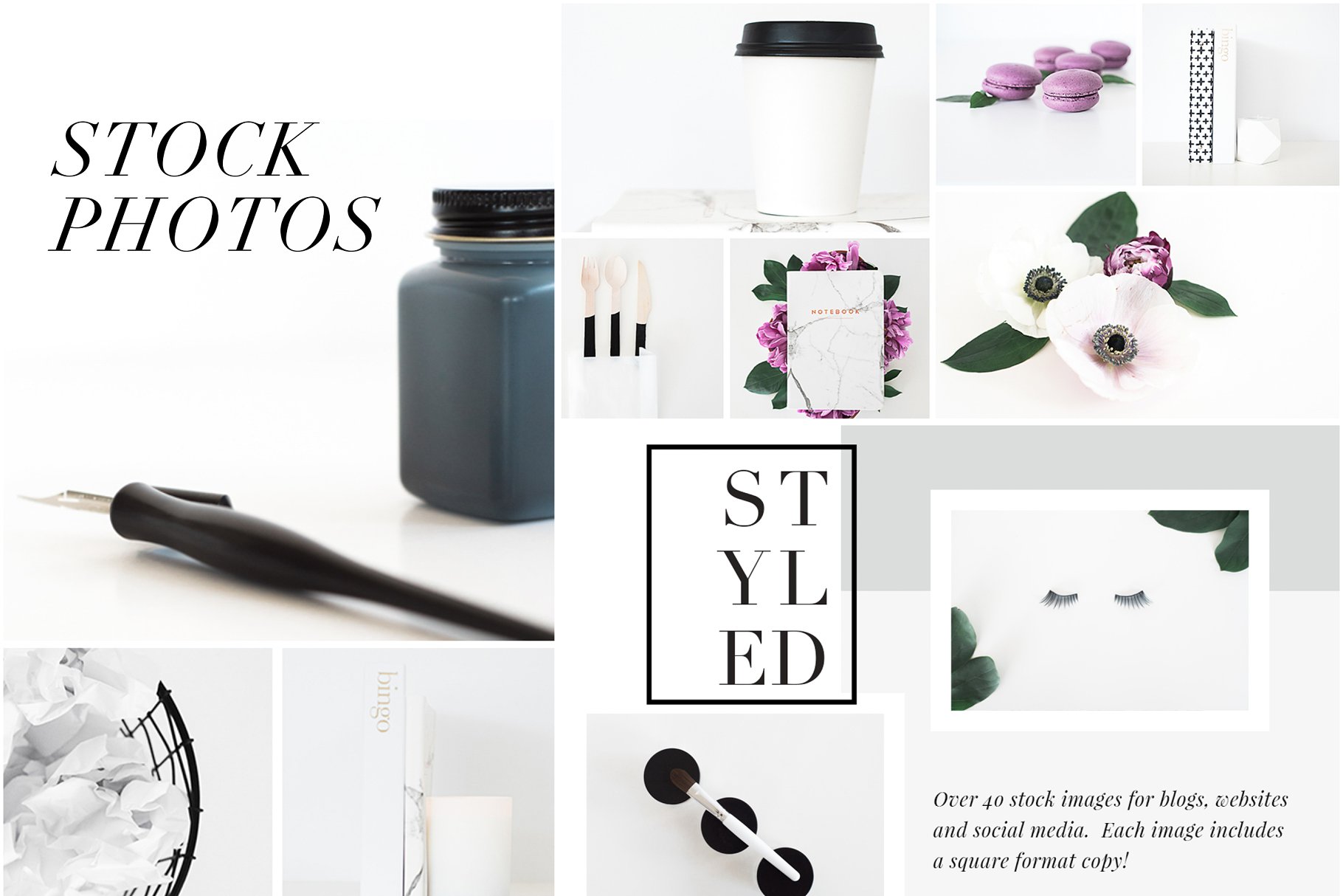 简单女性美丽风格社交媒体博客贴图模板素材库精选 Stock Photo Bundle | The Lovely One插图