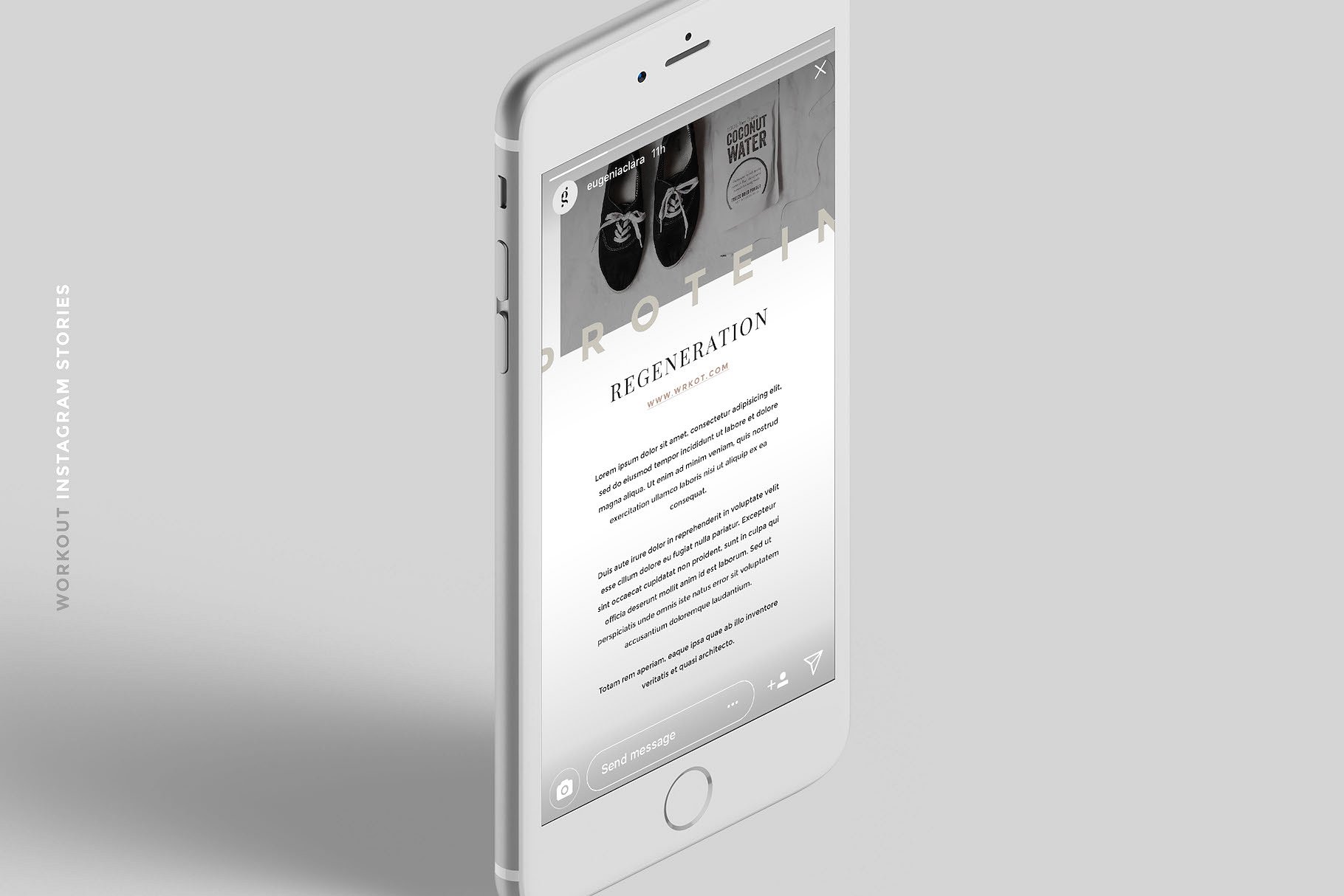 微信公众号文章编辑贴图模板素材库精选素材 WORKOUT PSD Instagram Stories插图(8)