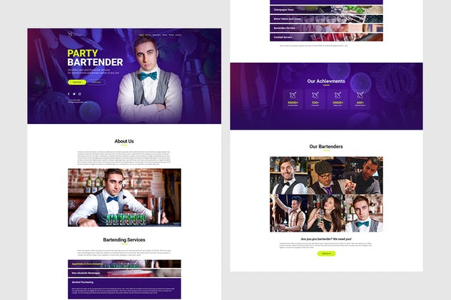 酒吧调酒师/调酒服务网站Muse模板素材库精选 Party Bartender – Bartending Services / Catering插图(1)