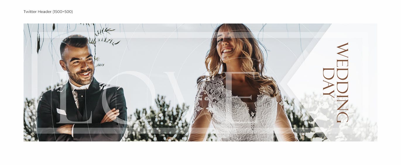 婚礼邀请函电子版社交媒体新媒体设计素材 Wedding Day Social Media Kit插图(4)