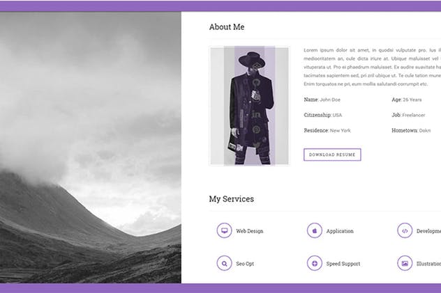响应式创意个人求职简历网站设计模板素材库精选 MyVCard – Responsive & Creative Resume/CV/vCard插图(7)