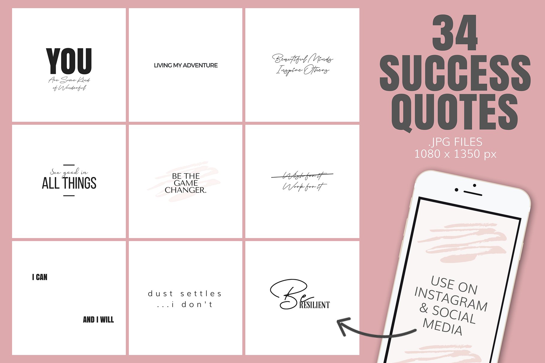 34款社交媒体引语模板素材库精选 34 Social Media Quotes (Motivation)插图