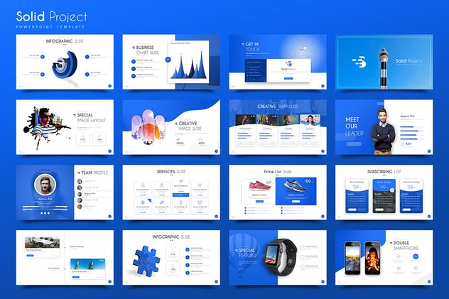创意产品项目演示PPT幻灯片模板 Solid Project PowerPoint Template插图(3)