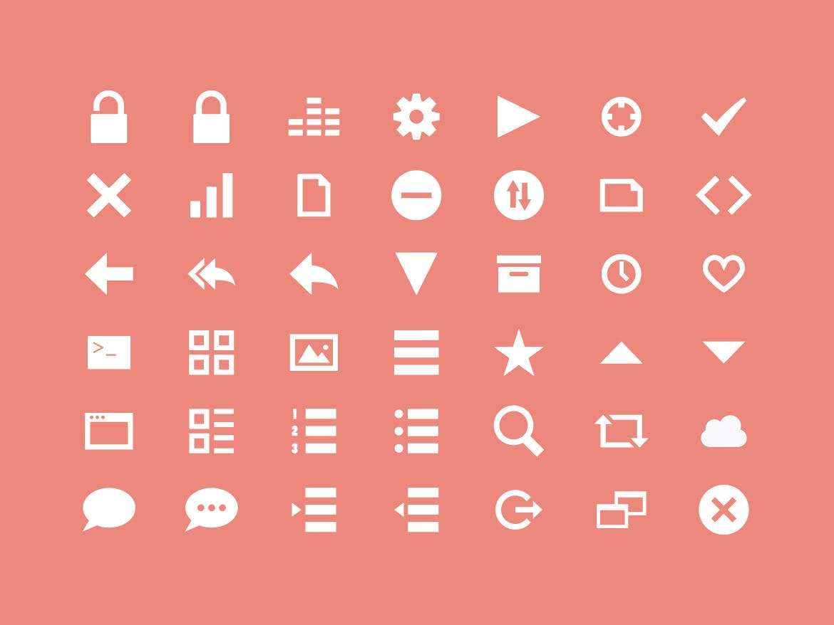 APP&Web界面设计白色矢量素材库精选图标素材 White Multipurpose Icons / 3 Different Sheets插图(1)