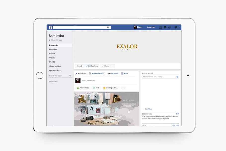 Facebook社交媒体帖子Banner广告水彩画背景叠层插图(1)