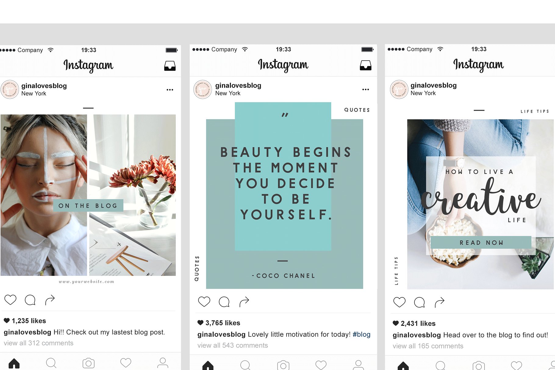 博主社交媒体配图插图设计模板素材库精选 Blogger’s social media starter kit插图(2)