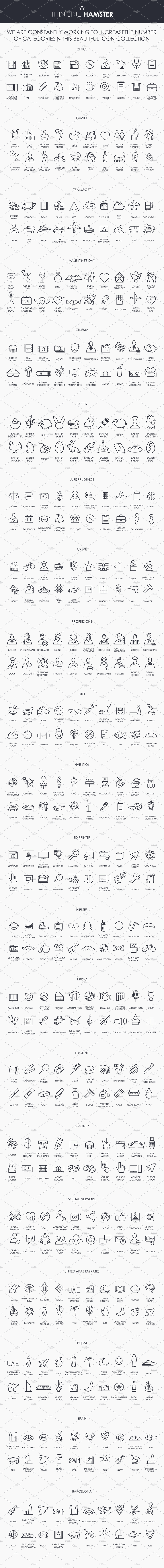 2025枚专业的线性图标套装下载[高清图]插图(1)