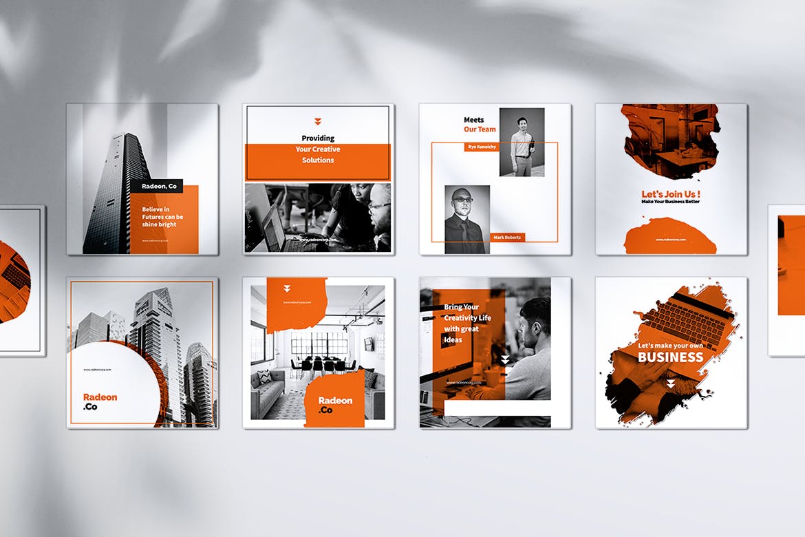 创意笔刷图形Instagram&Facebook社交贴图设计模板素材库精选 RADEON Creative Agency Instagram & Facebook Post插图(4)
