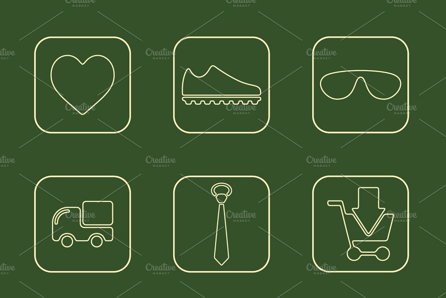 25枚购物主题简约风图标 25 SHOPPING simple icons插图(2)