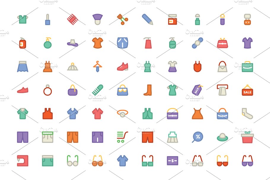 425+男女混合款式服装图标 425+ Men and Women Clothes Icons插图(3)