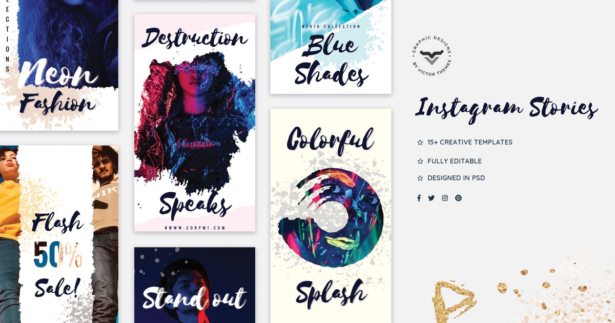 创意时尚社交媒体Instagram故事模板素材库精选插图