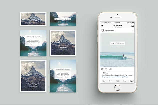 社交媒体Banner&贴图&版式设计模板素材库精选合集 J U N I P E R Social Media BUNDLE插图(1)