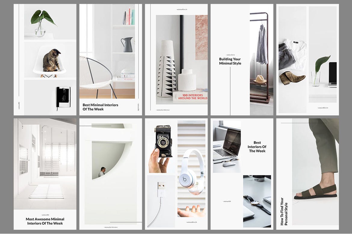 极简主义设计风格Instagram社交设计素材包 Belgrade Minimal Instagram Pack插图(11)