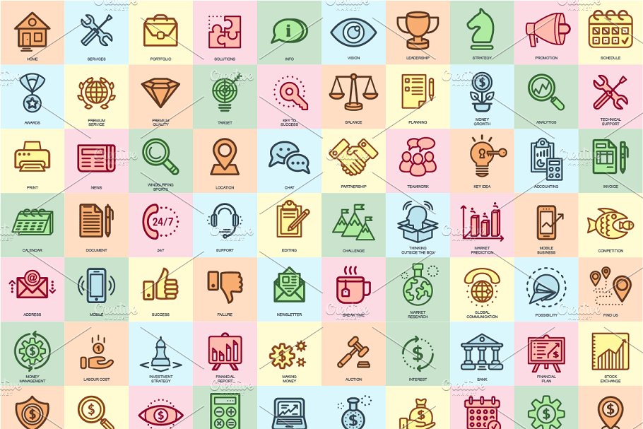1650枚线条图标合集 1650 Line Icons Bundle插图(2)