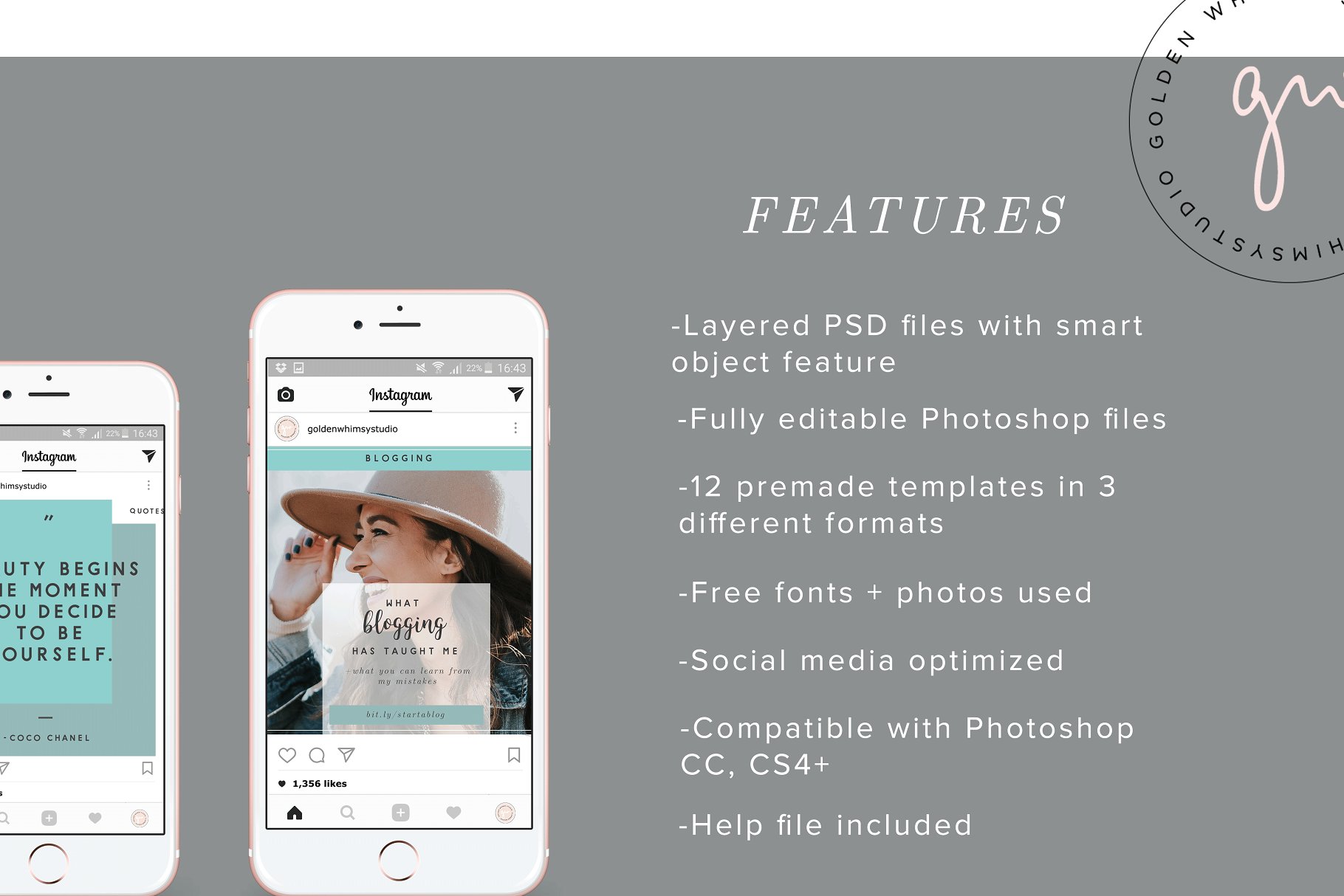 博主社交媒体配图插图设计模板素材库精选 Blogger’s social media starter kit插图(1)