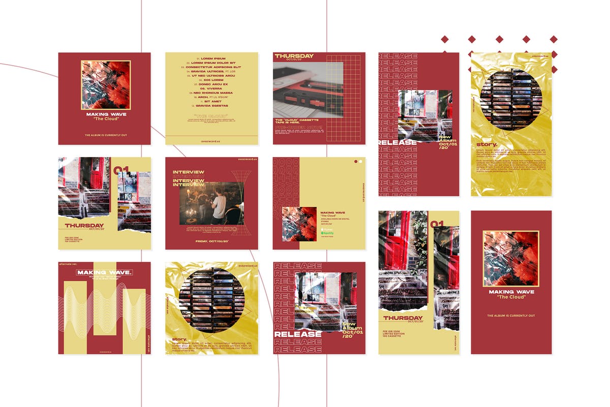 Instagram社交平台塑料纹理背景贴图设计模板素材库精选v1 Instagram Template Vol.1插图(6)