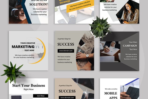 创意品牌社交媒体广告模板素材库精选合集 Hexxa – Social Media Kit插图(3)