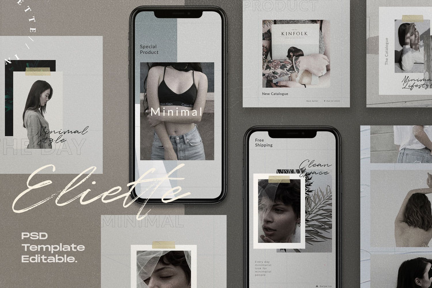 时尚产品品牌故事社交媒体设计素材 Elliette – Social Media Template + Stories插图(1)