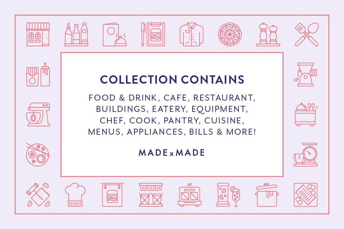 秀色可餐的餐饮类线形矢量图标下载[ai,eps,png,svg,pdf]插图(1)