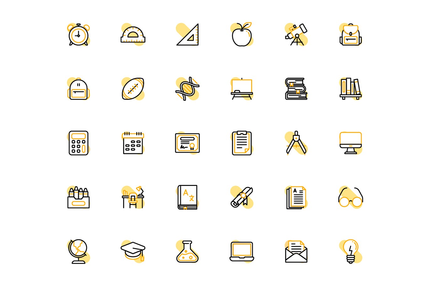 开学季校园教育主题图形图标素材 Back To School (Shape)插图(1)