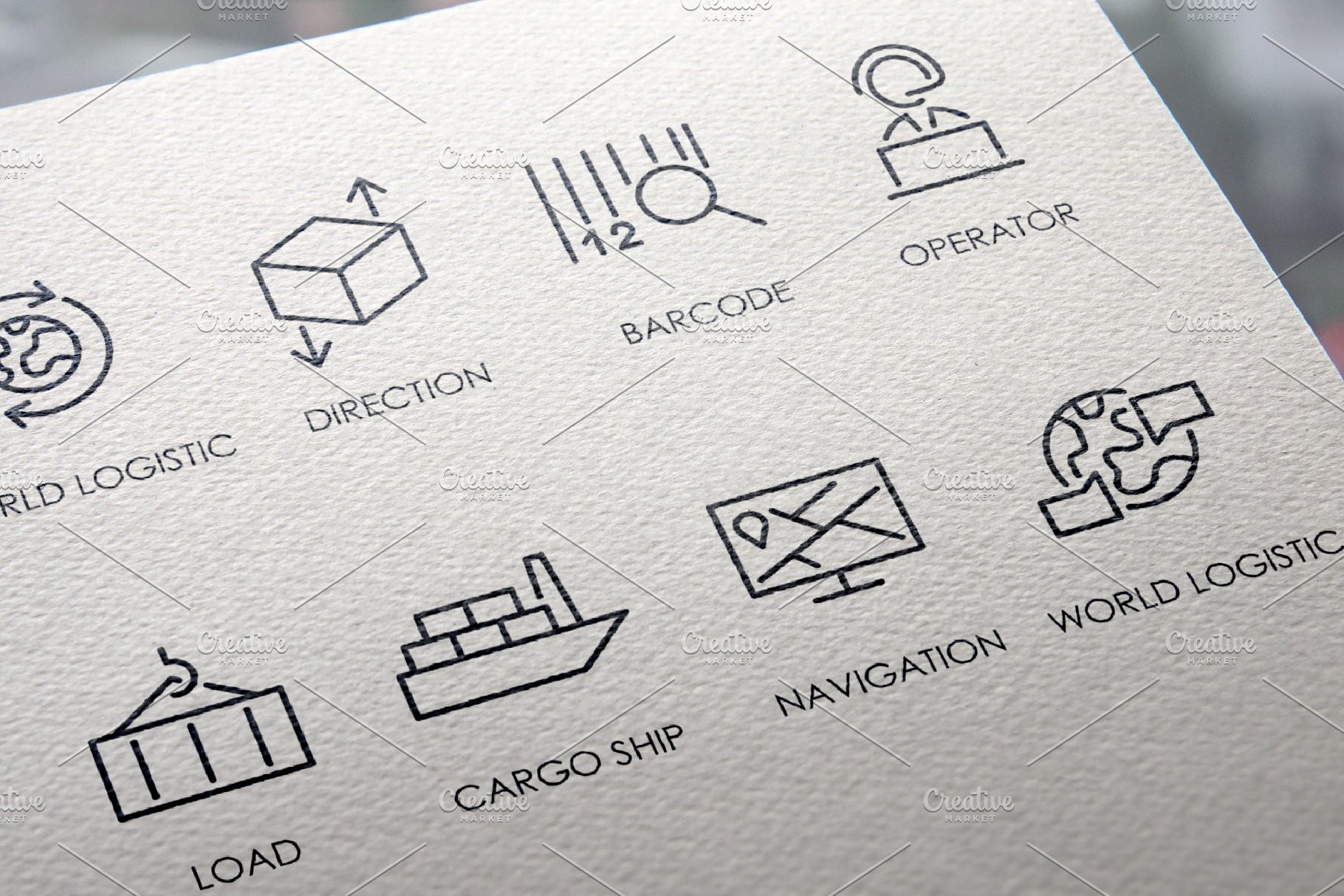 仓库物流细线图标 Warehouse logistics thinline icons插图(3)