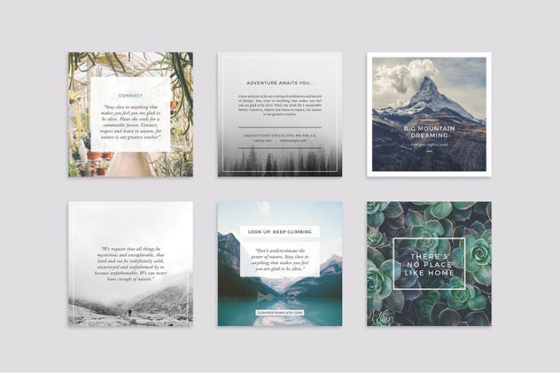 社交媒体Banner&贴图&版式设计模板素材库精选合集 J U N I P E R Social Media BUNDLE插图(6)