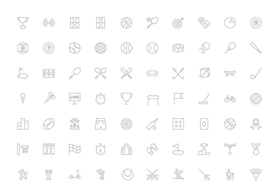 125+体育运动主题矢量图标 125+ Sports Vector Icons插图(3)