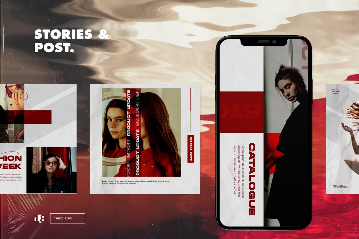 时尚服饰品牌故事Instagram社交推广贴图设计模板素材库精选 Instagram Template插图(3)