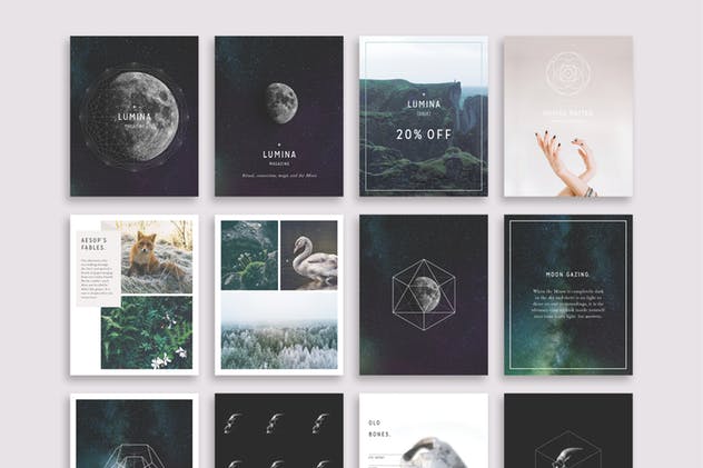 美丽多用途易用Pinterest模板素材库精选 LUMINA Pinterest Pack插图(4)