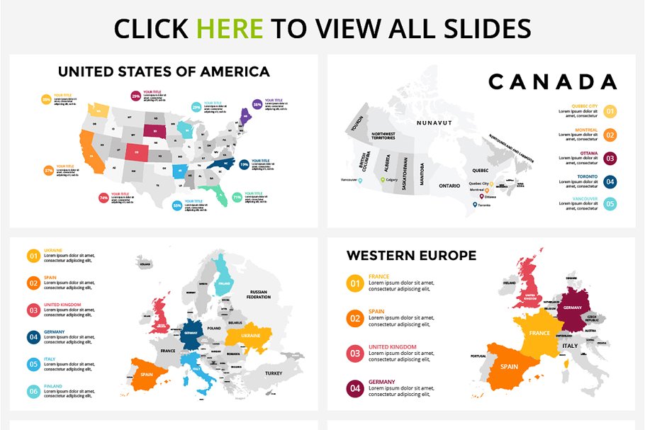地图图形幻灯片设计素材合集 MAPS | Free Updates | Ppt Key Psd Ai插图(1)