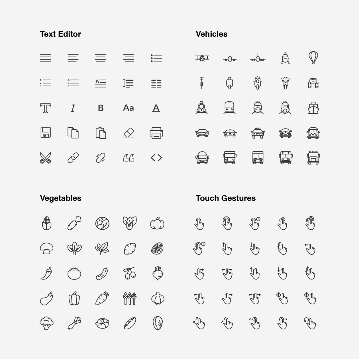 2120枚网站&APP设计师必备的矢量线性素材库精选图标集 Ultimate Icons Growing Pack插图(6)